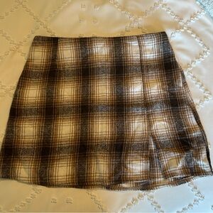 SHEIN Plaid Brown Mini Skirt